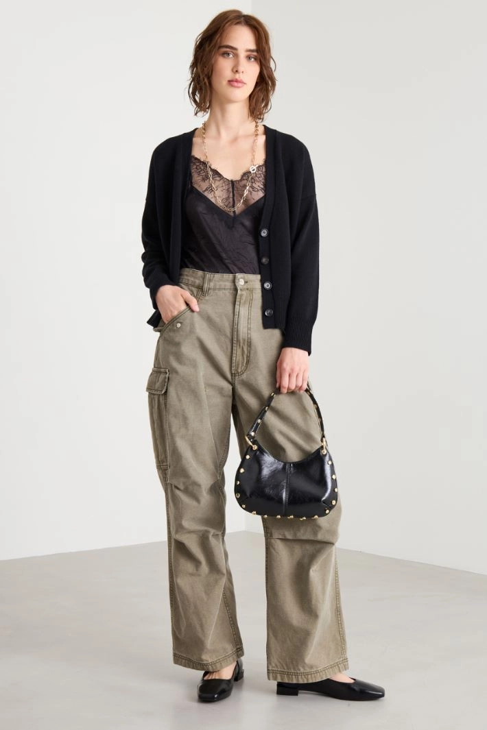 Boxy cardigan - BLACK