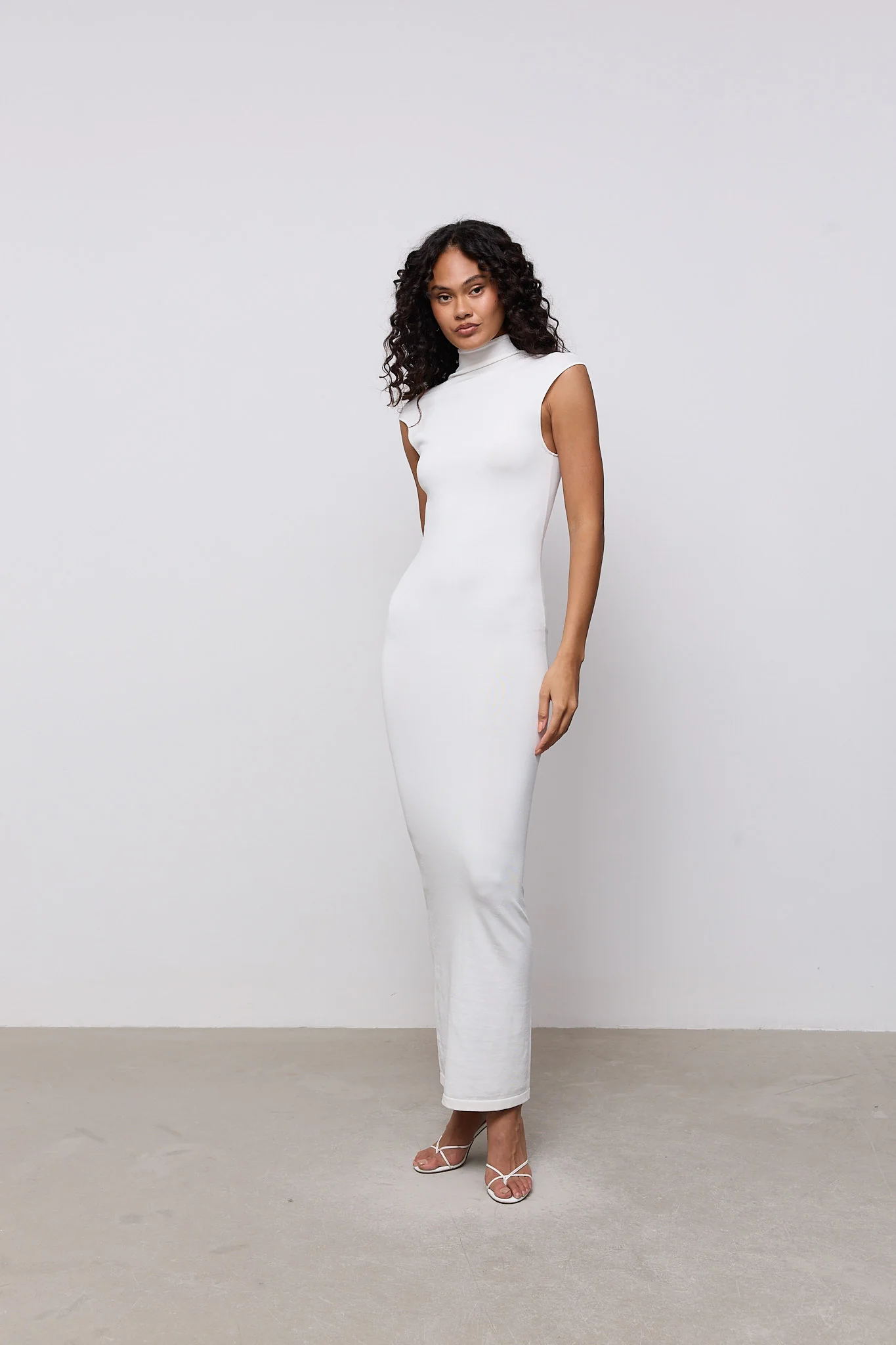 Sheer High Neck Maxi Dress