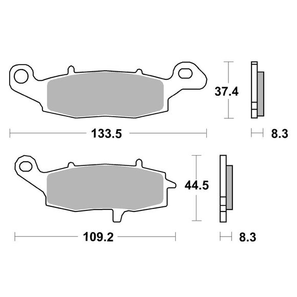 SBS 705HF Organic brake pads front/front left (depending on model)Ref: 705HF / 705000