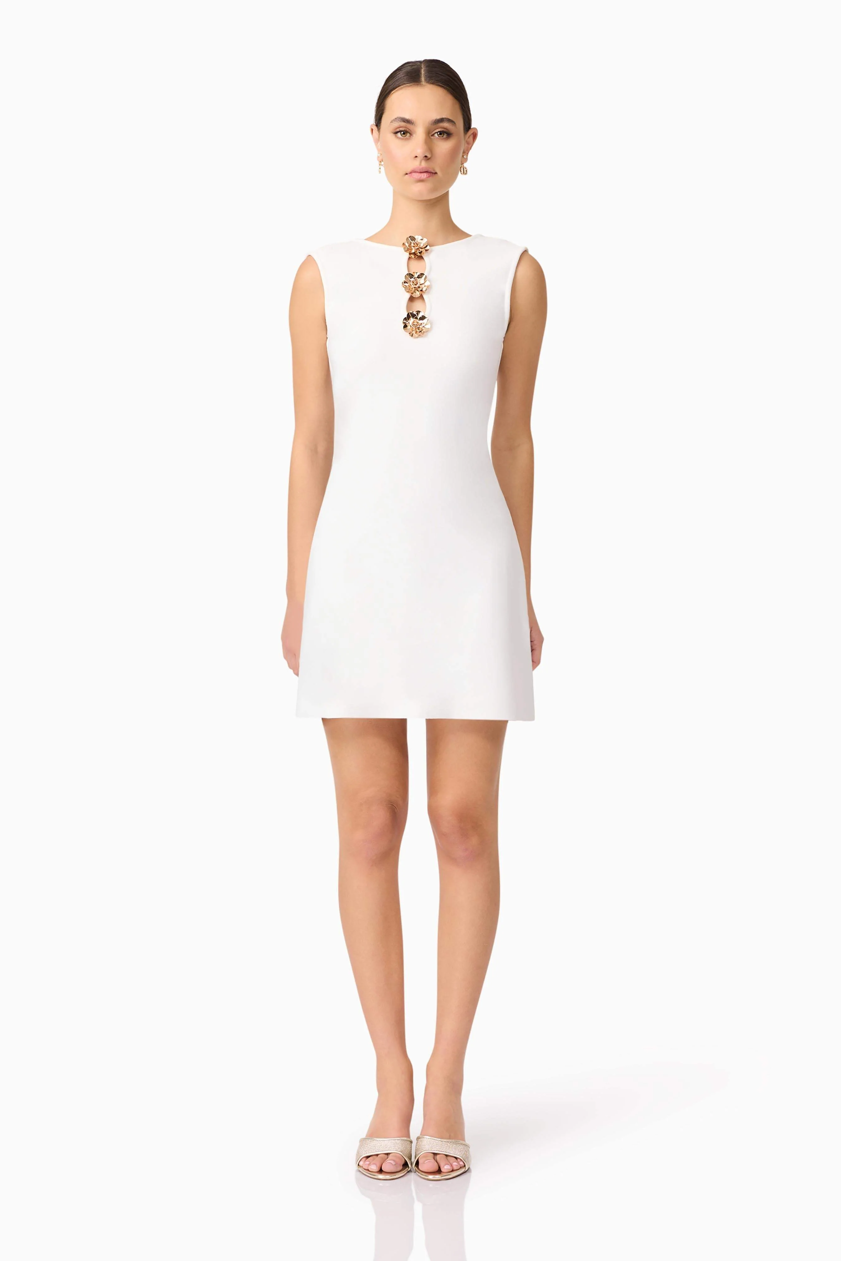 Celina Low Back Mini Dress in White