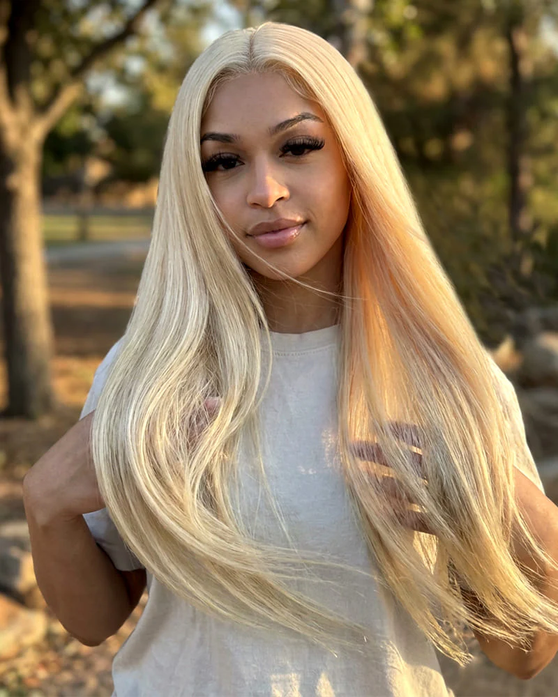 Ophirawig 13x6 Three-Go? 613 Blonde Glueless Wig Silky Straight With Drawstring 100% Human Hair Wig