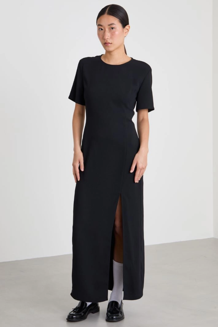 Long slit dress - BLACK