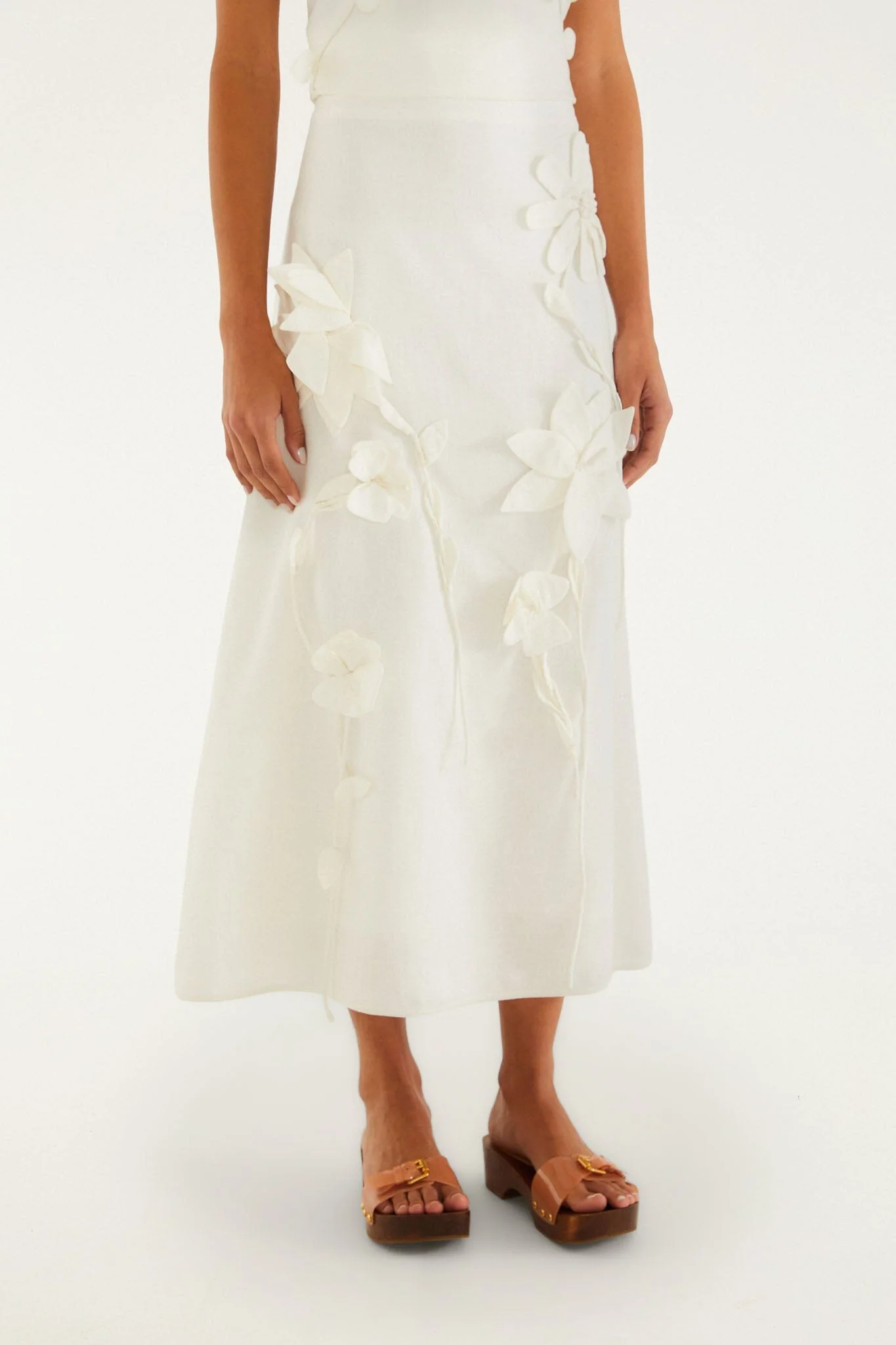 Off-White 3d Flowers Midi Skirt