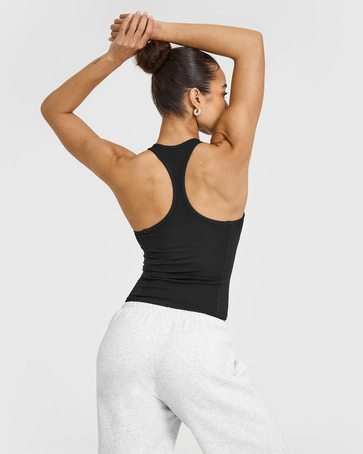 Mellow™ Rib Scoop Neck Vest with Built in Bra Shelf | Soft Black