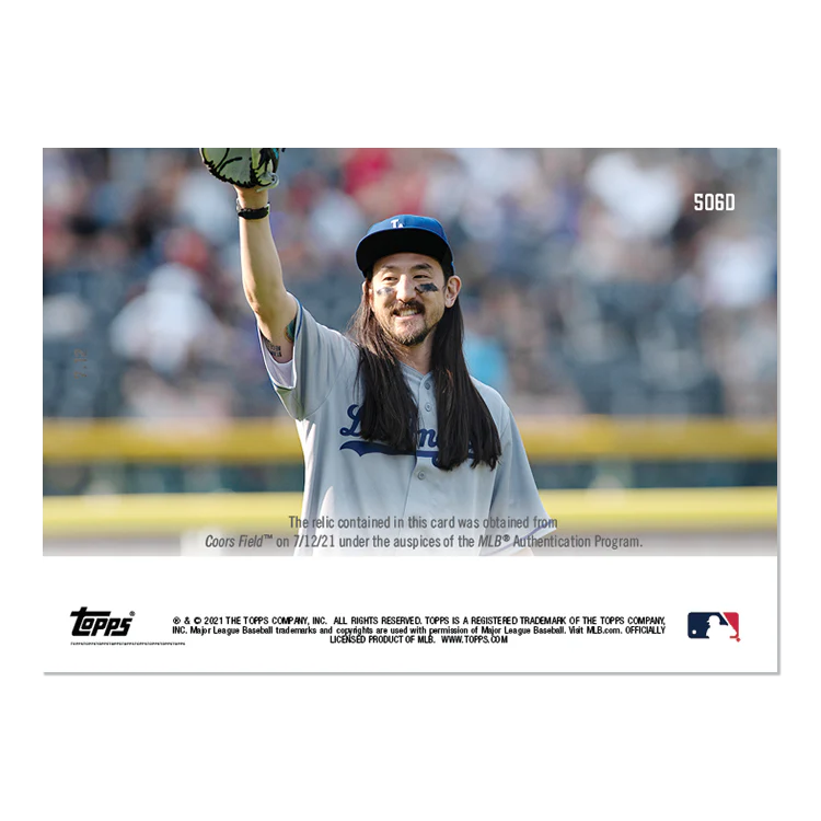 On-Card Auto Ball Relic # to 10 - Steve Aoki - 2021 MLB TOPPS NOW® Card 506D