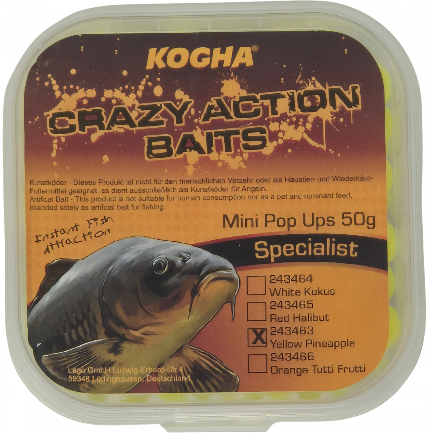 Kogha Crazy Action Baits Mini Pop Ups (Pineapple)