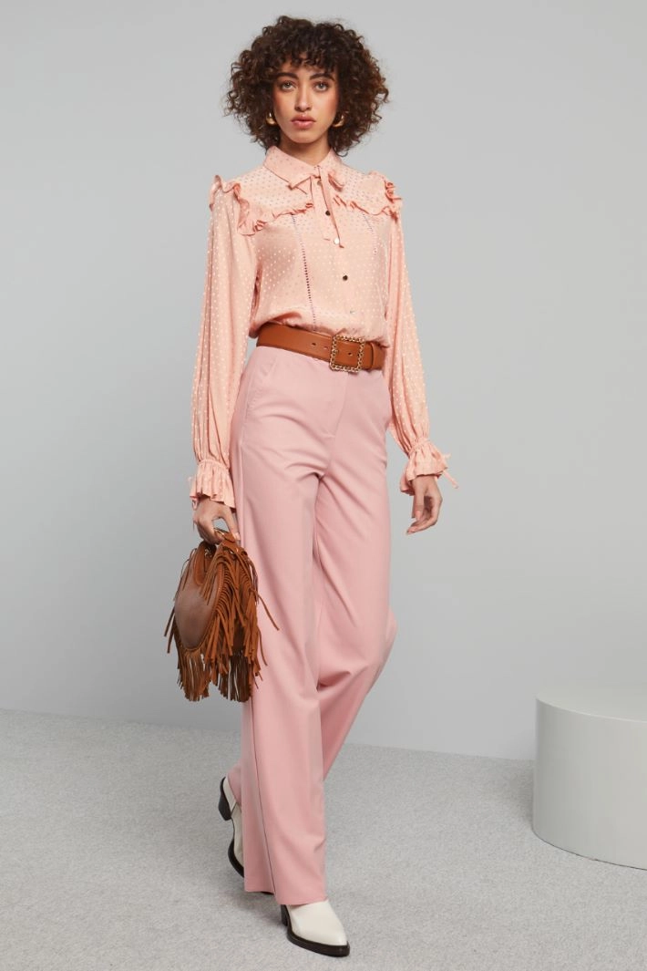 Canvas palazzo trousers - PASTEL PINK