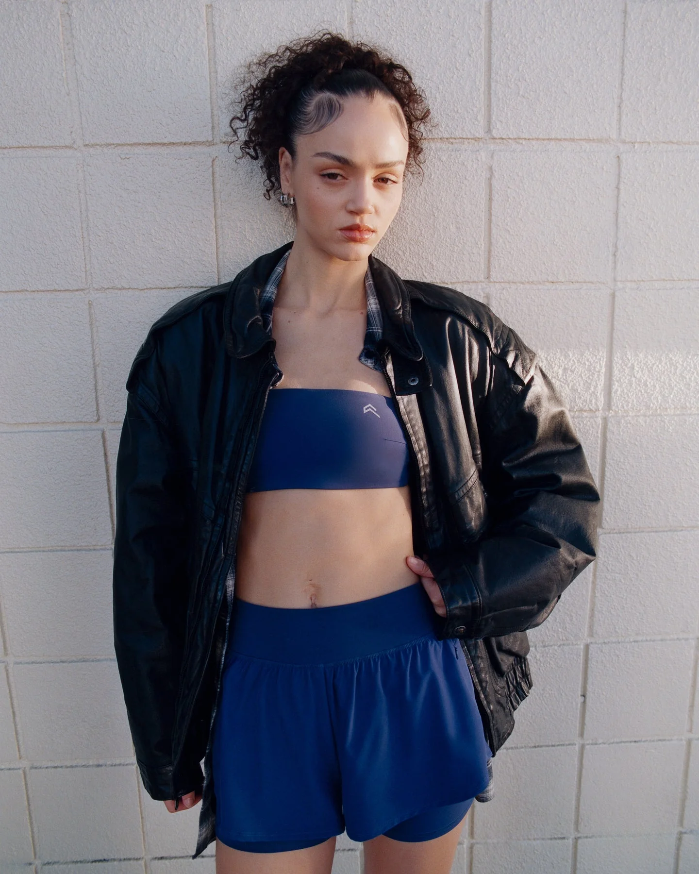 UnifiedMove™ Micro Bandeau Bralette with Reflective Logo | Varsity Blue