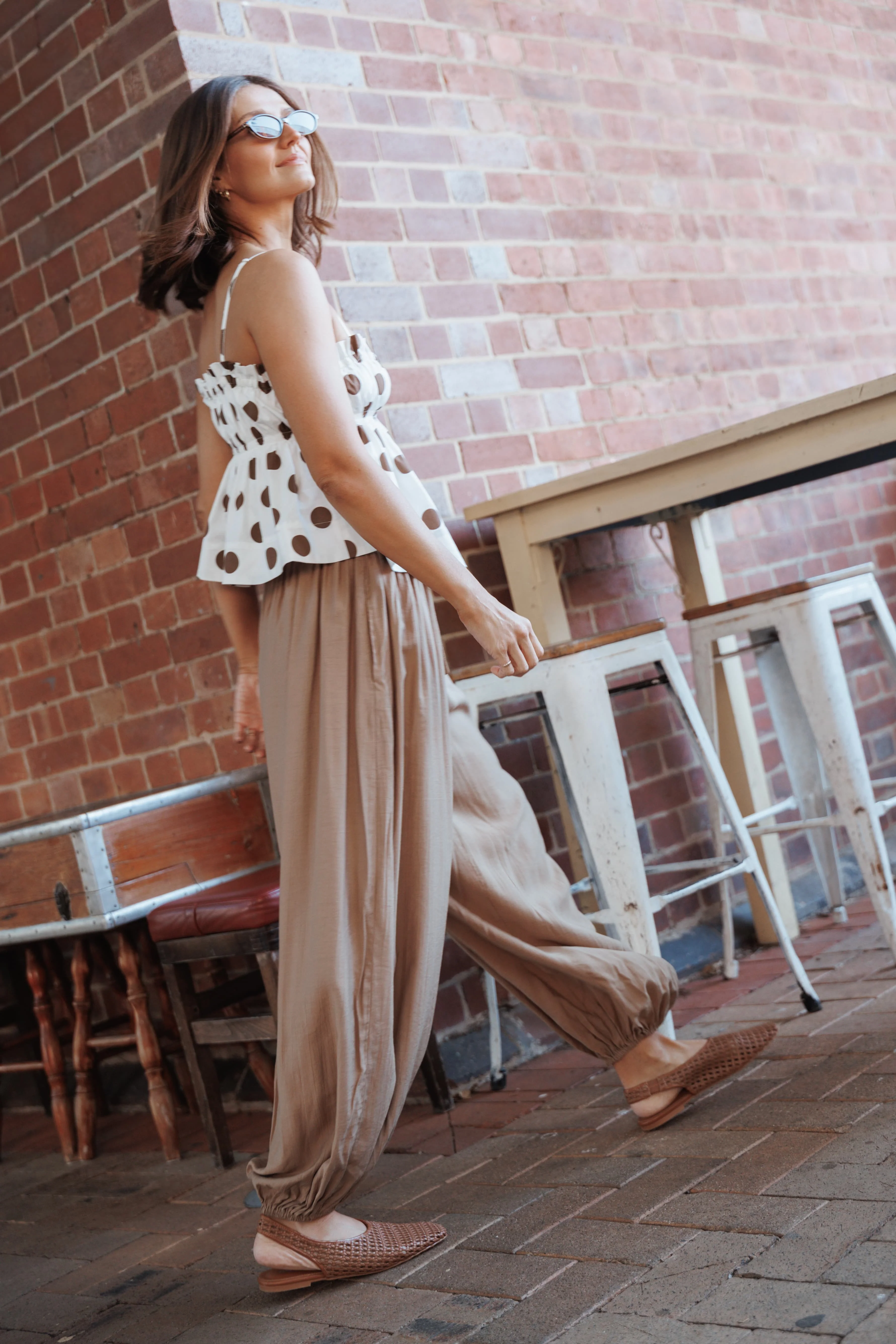 Ayvah Balloon Hem Pants - Camel