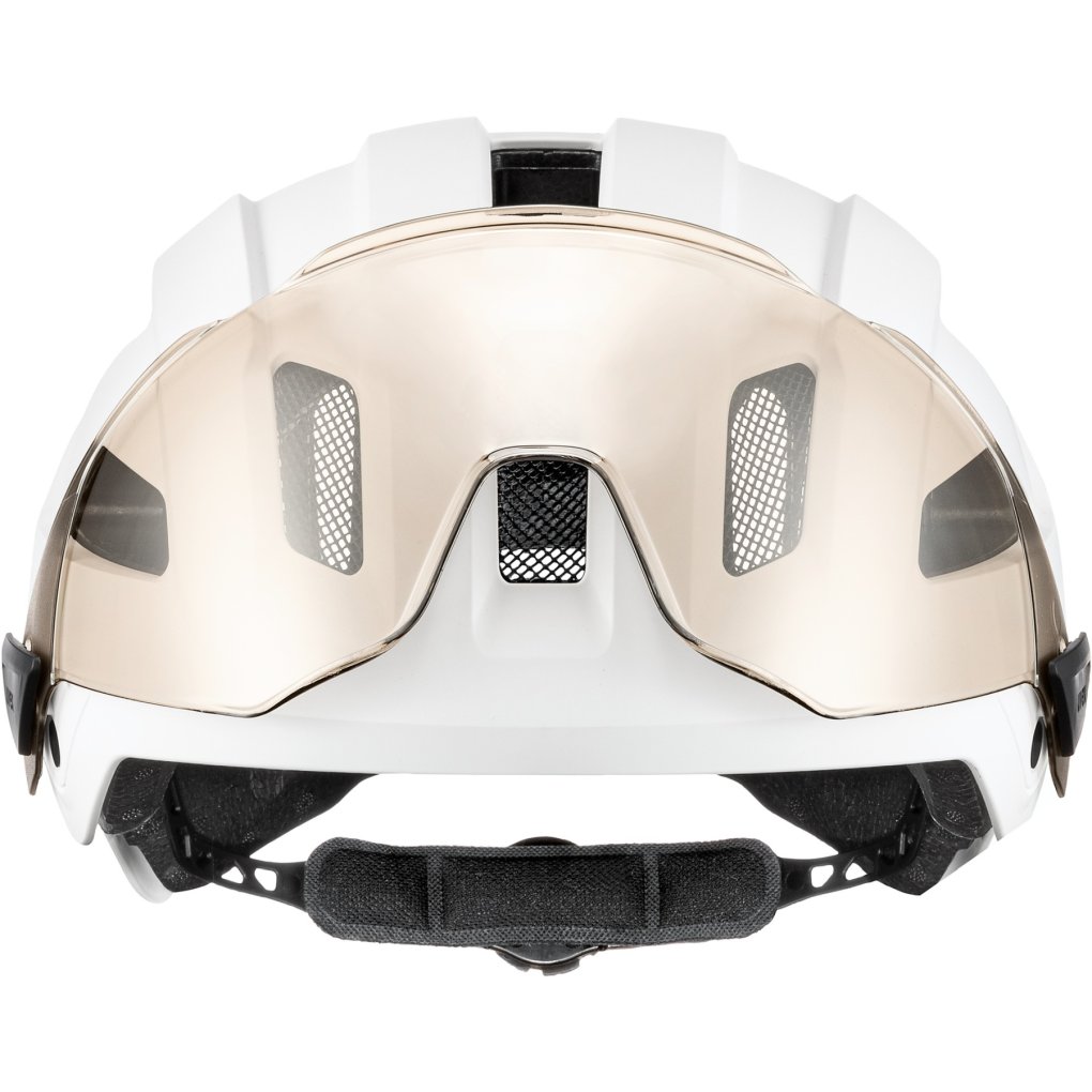 Uvex stride visor Bike Helmet - white matt/ltm. silver