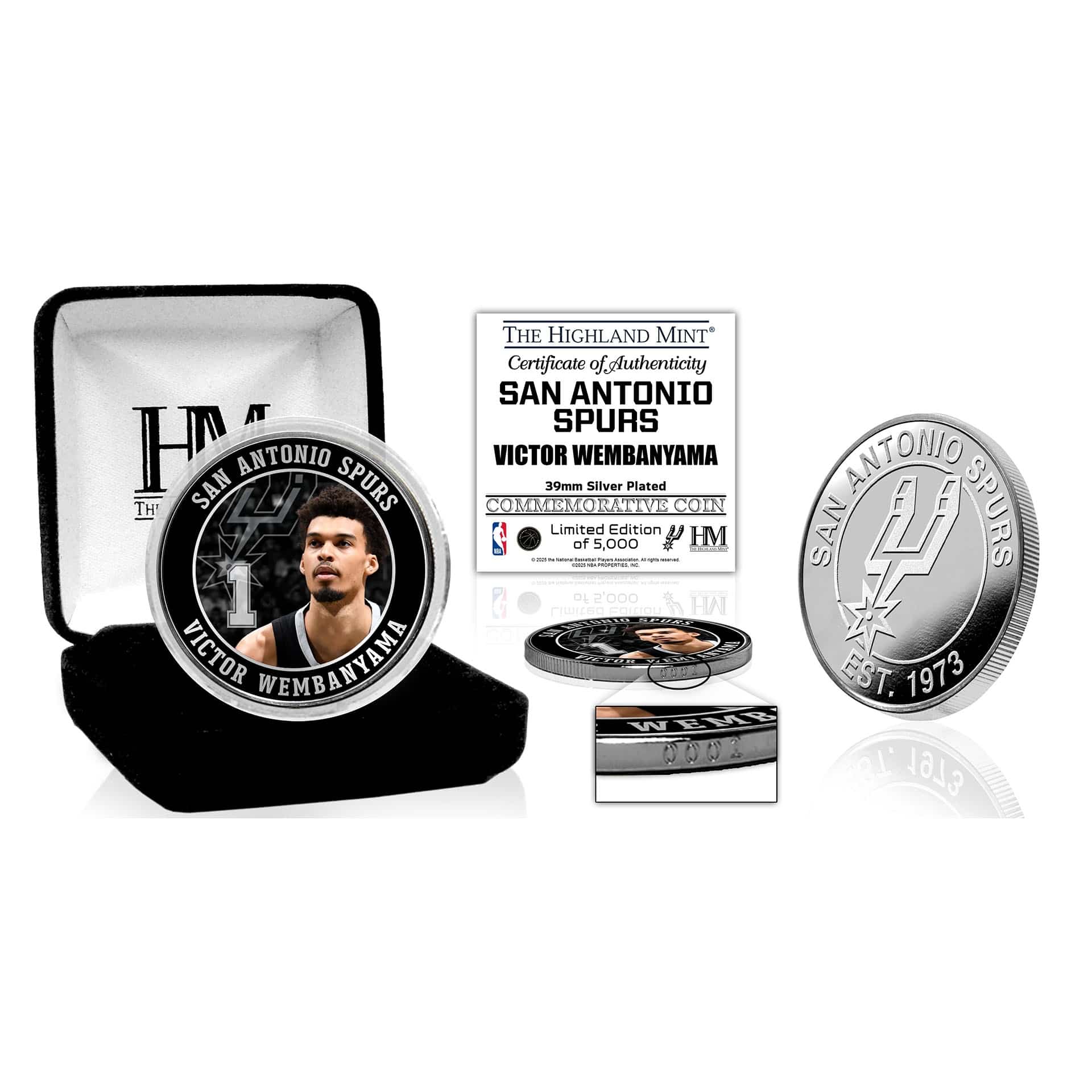 Victor Wembanyama San Antonio Spurs Silver Plated Commemorative Coin