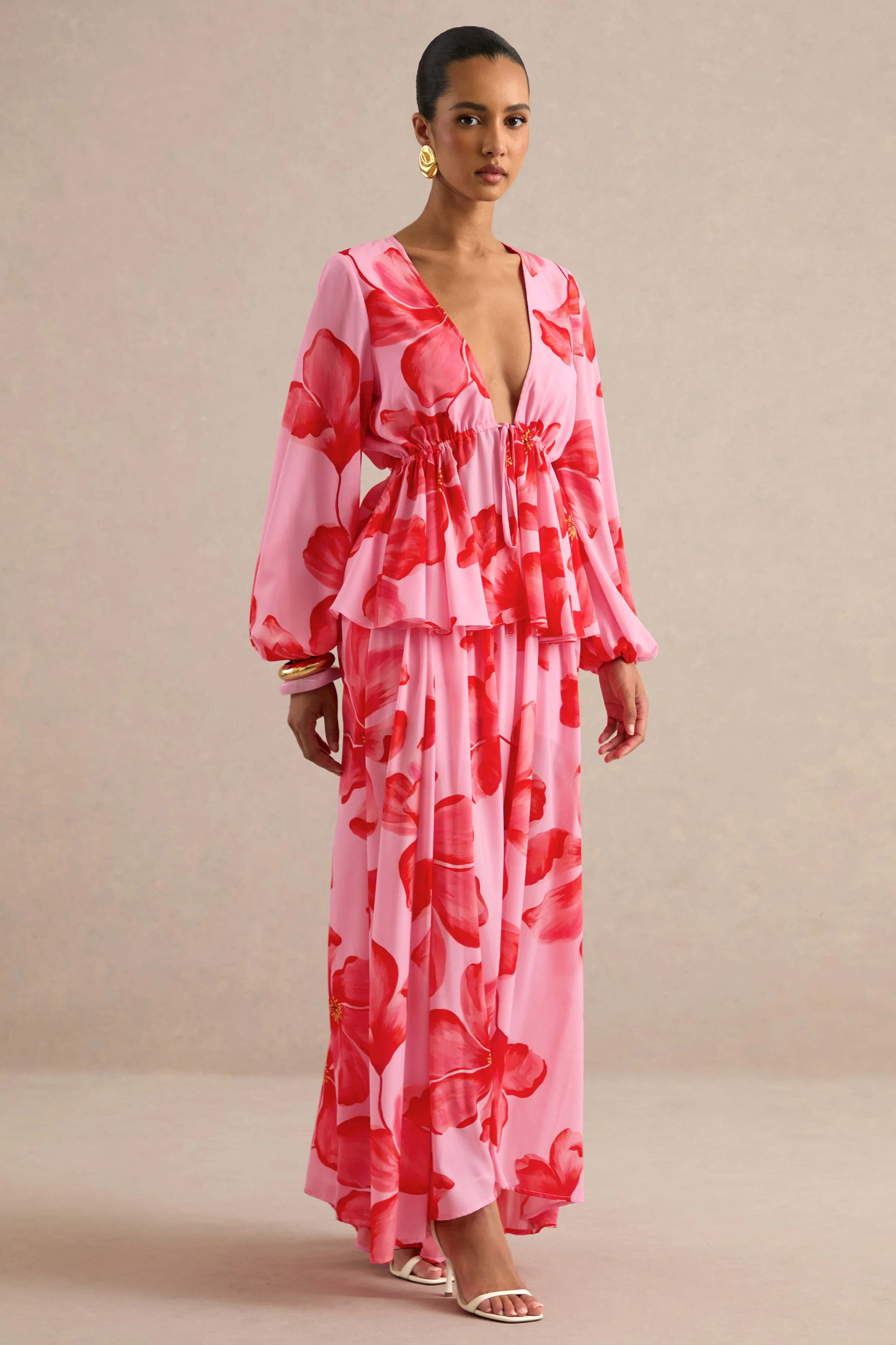 Asella | Pink Chiffon Maxi Skirt