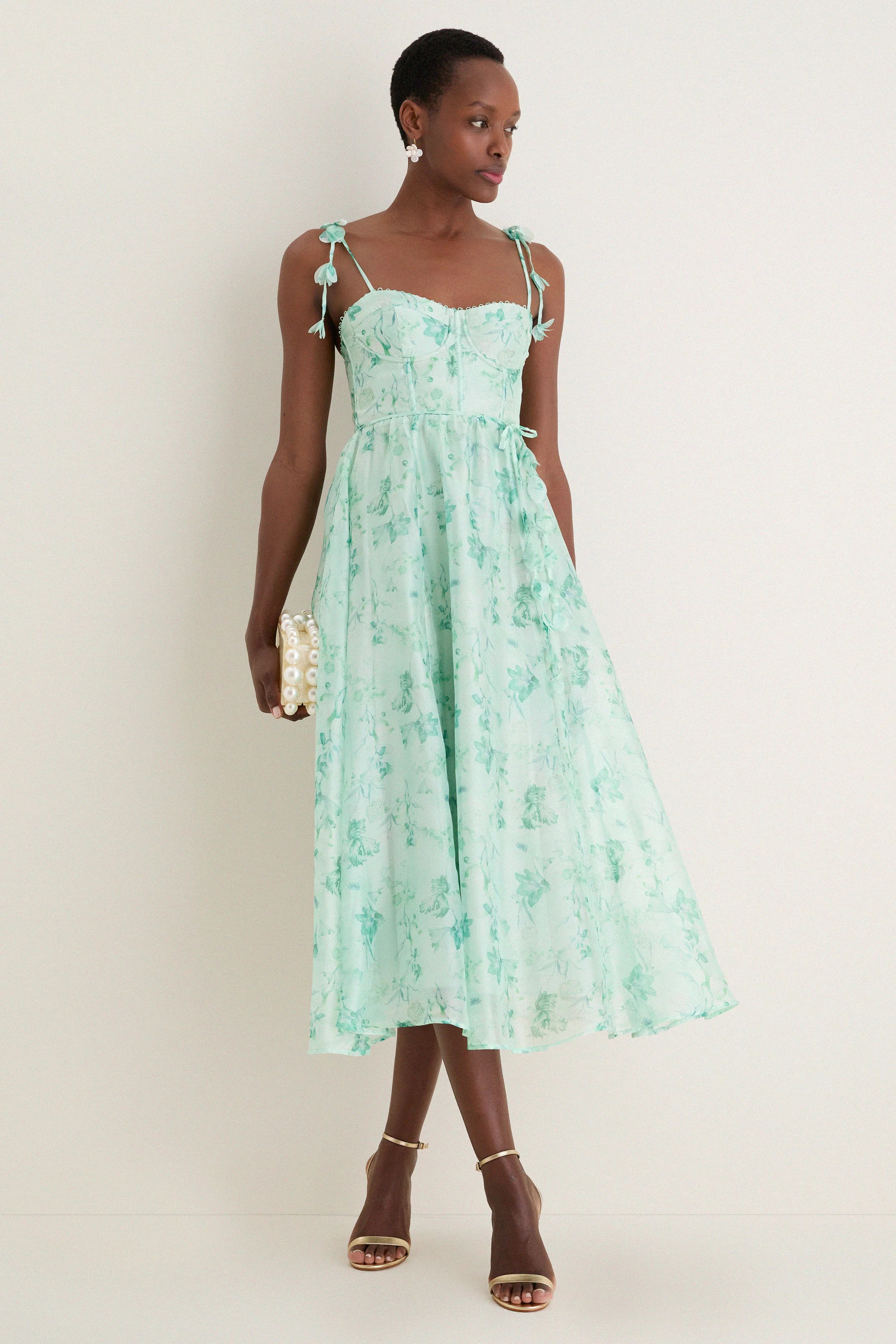 Green Floral Halcyon Midi Dress
