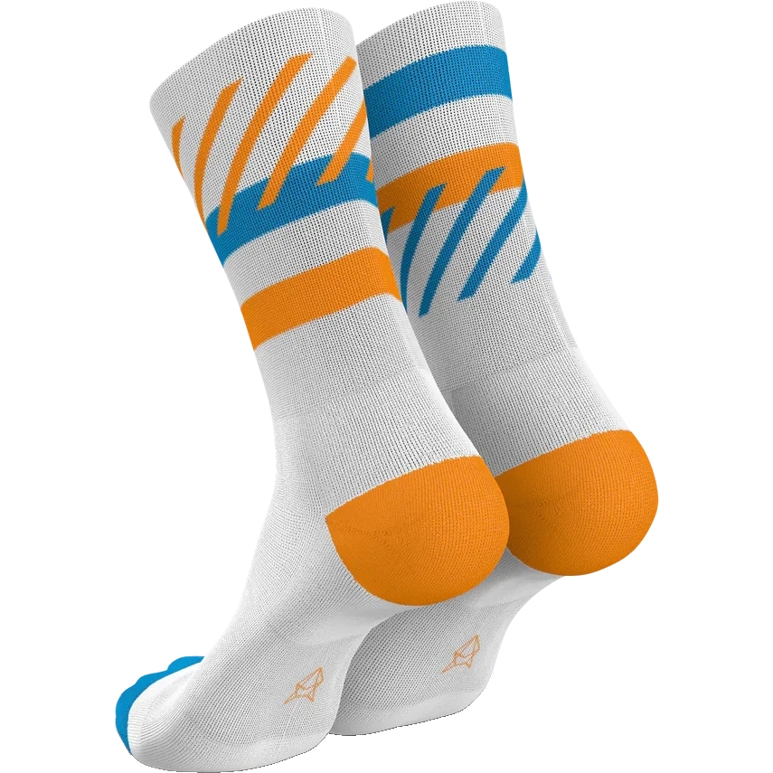 INCYLENCE Running Disrupts Socks - White Blue Orange