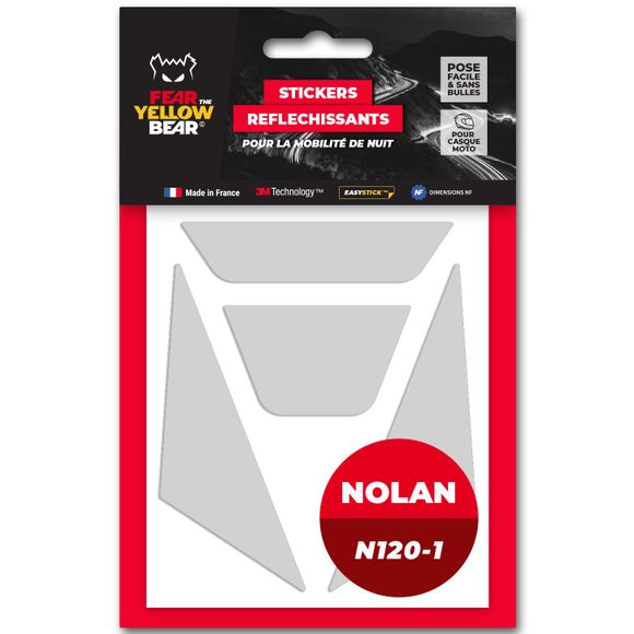 Reflective Stickers Fear The Yellow Bear Replica Nolan N 120-1 - WhiteRef: fyb0038