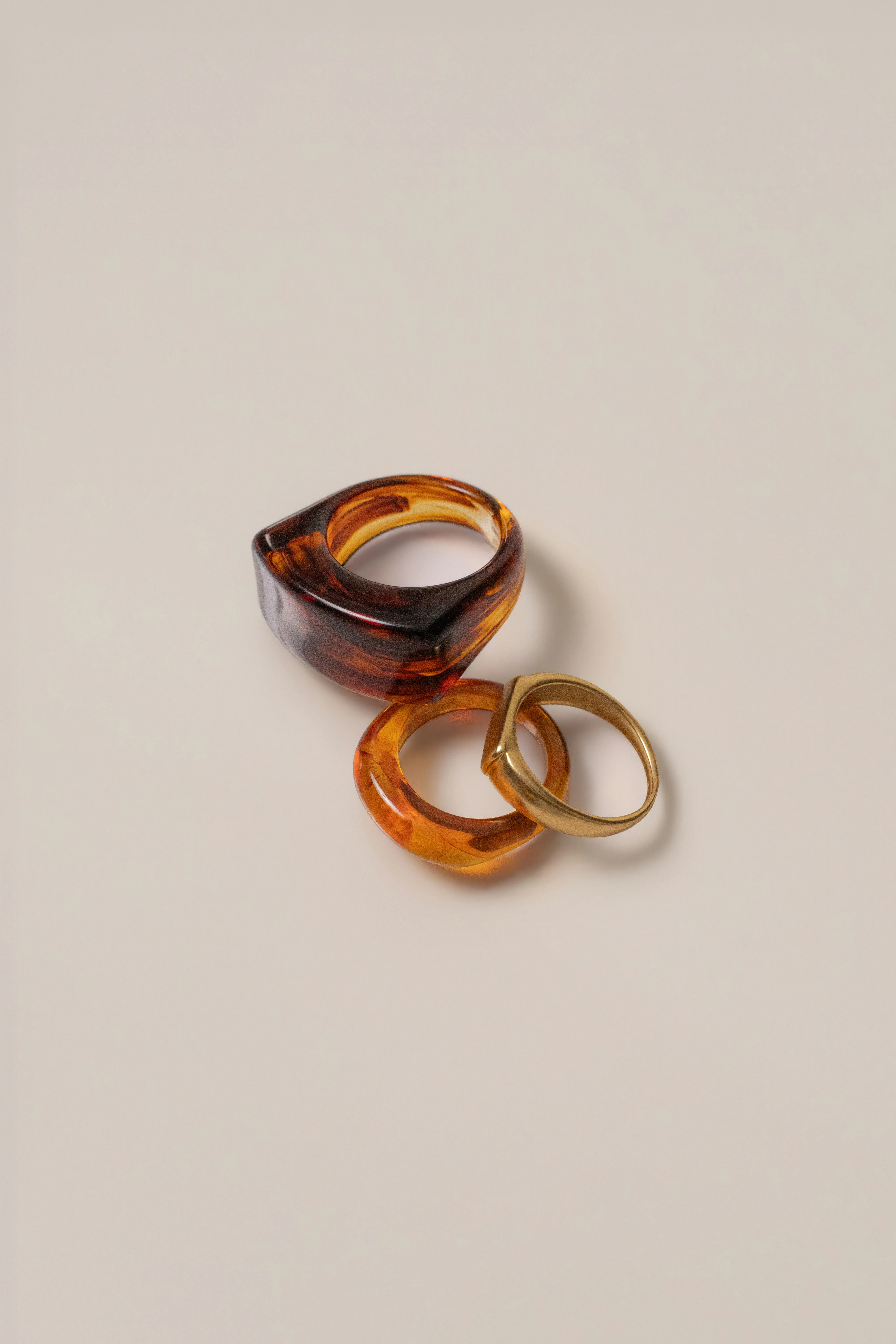 Gold Sand And Sun Ring Set