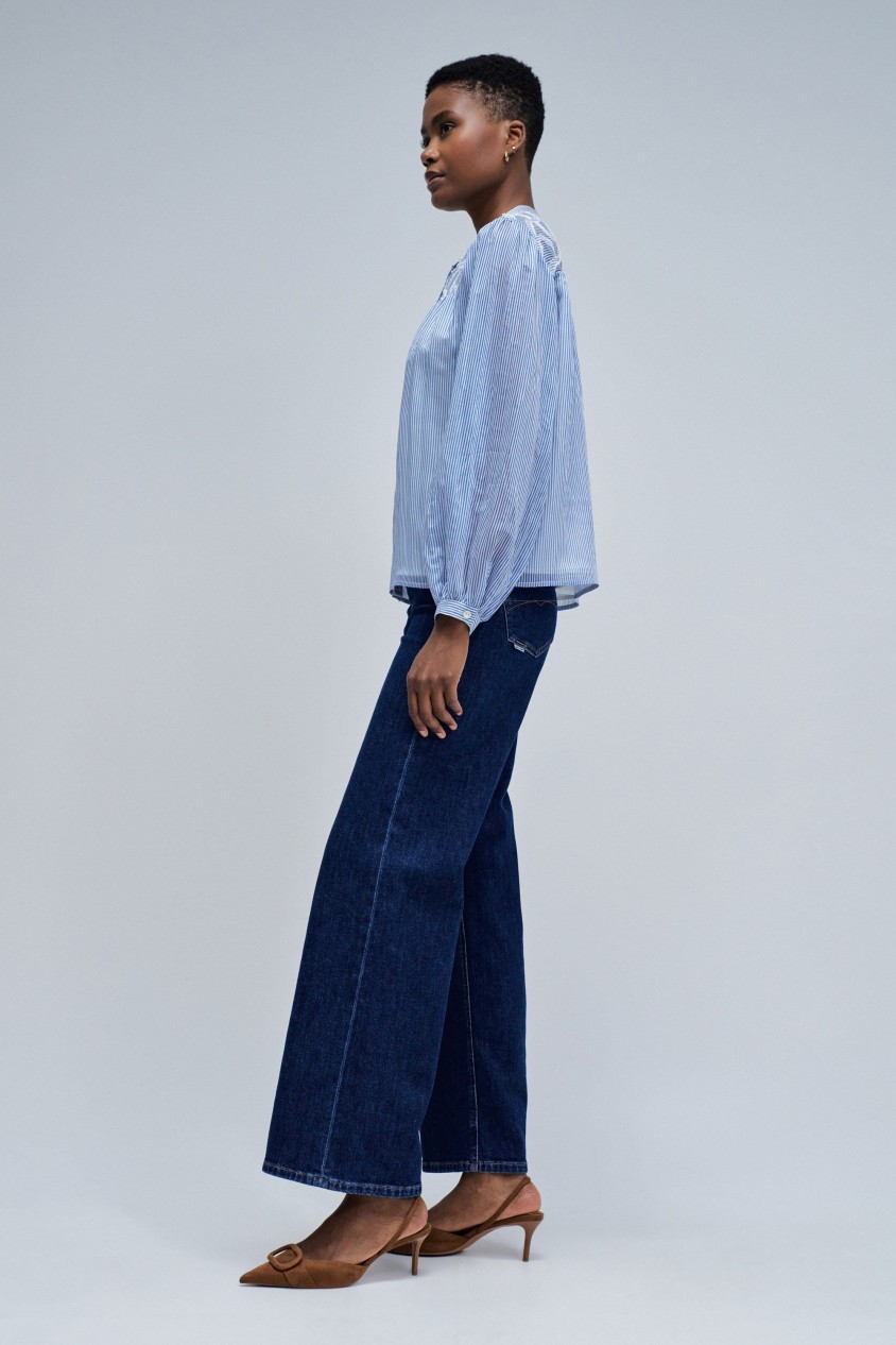 STRIPED SHIRT WITH EMBROIDERY