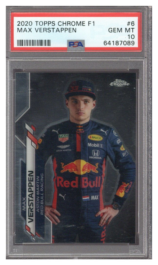 2020 Topps Chrome F1 Racing Max Verstappen PSA 10