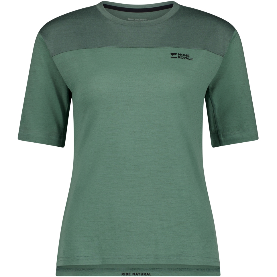 Mons Royale Diversion Merino Bike Short Sleeve Jersey Women - thyme / cypress