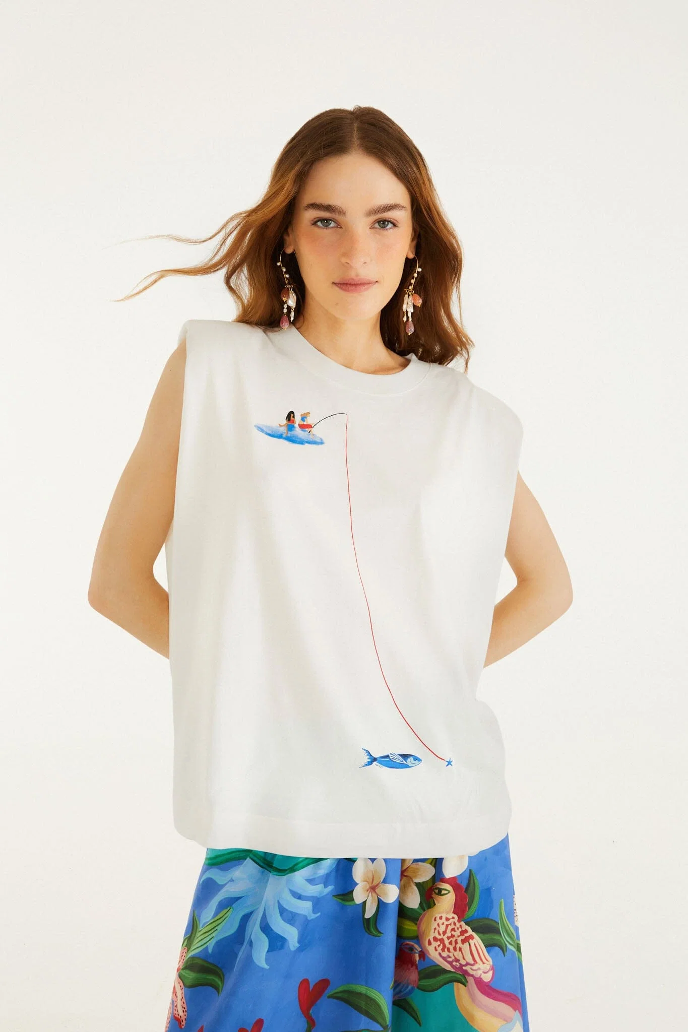 Off-White Fishing Dreams Padded Shoulder T-Shirt
