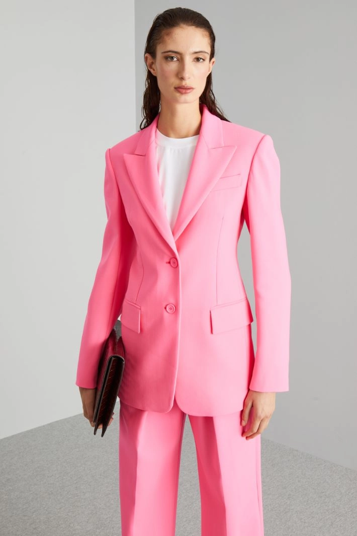 Blazer in double canvas - VIVID PINK