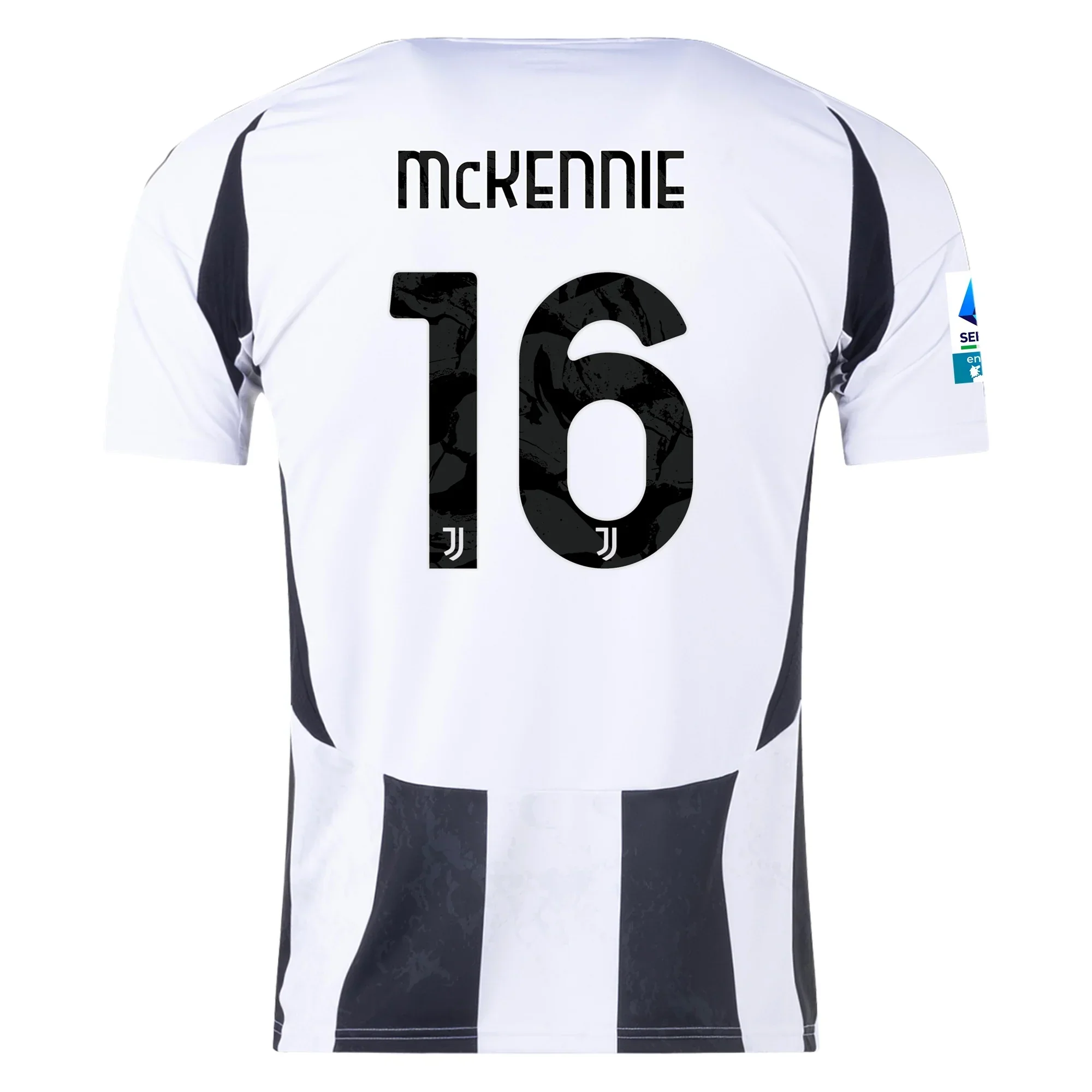 Juventus Weston McKennie Home Jersey w/ Serie A Patch 24/25 (White/Black)