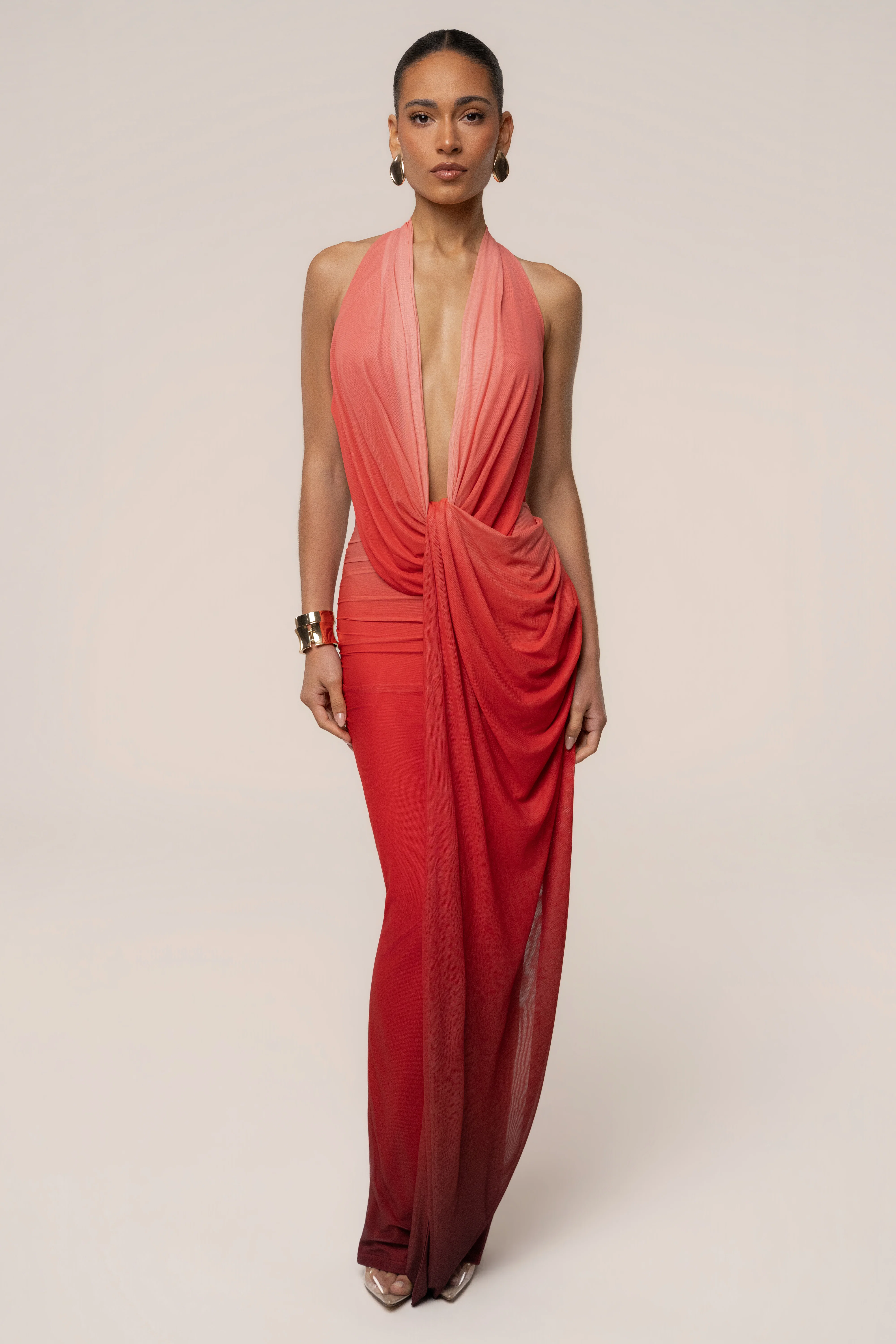 Terra Sol Alaina Plunge Maxi Dress