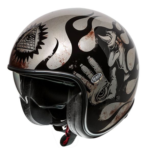 Premier vintage jet helmet - BD - Titanium - GrayRef: PE0256