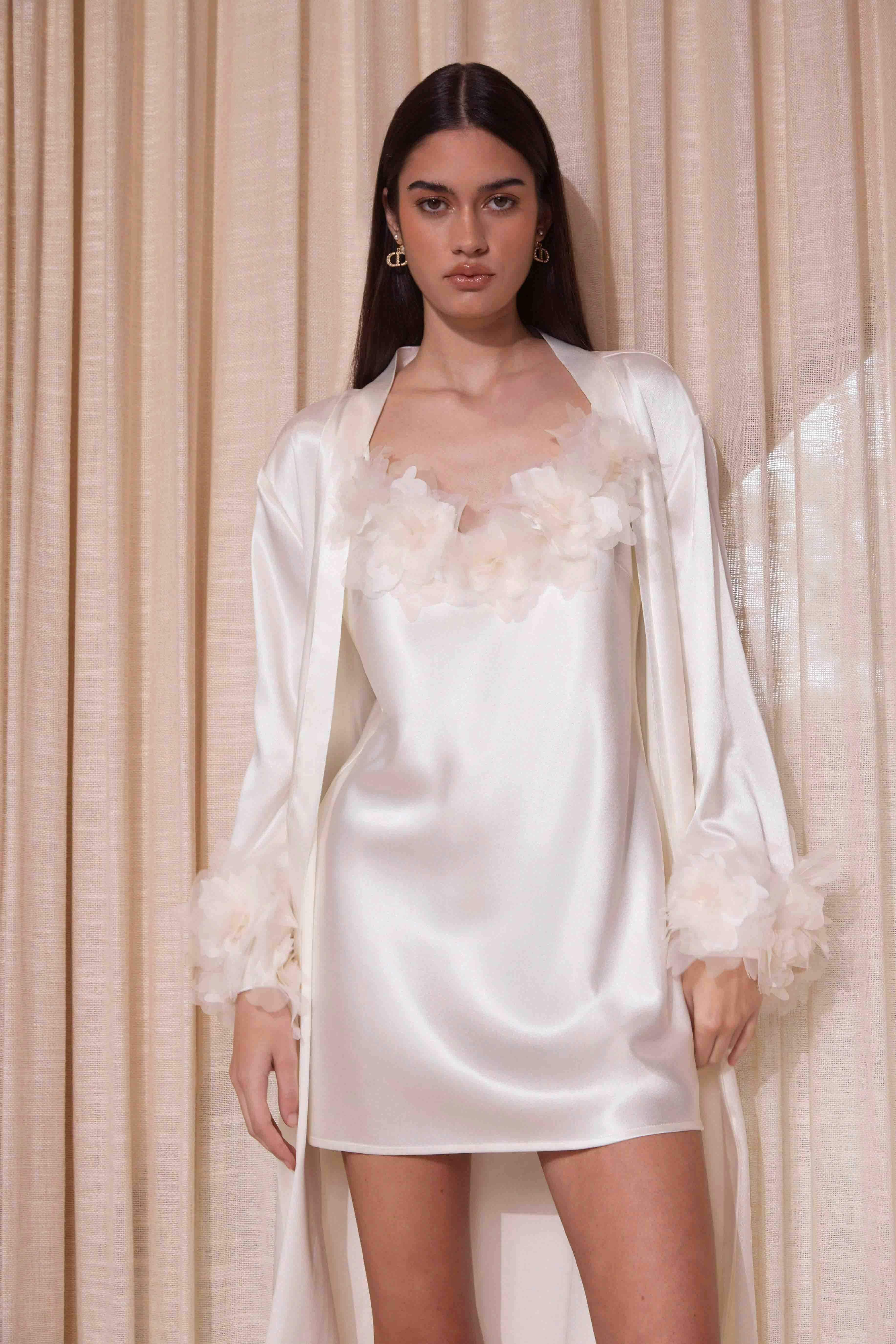Katalina 3D Mini Dress In White