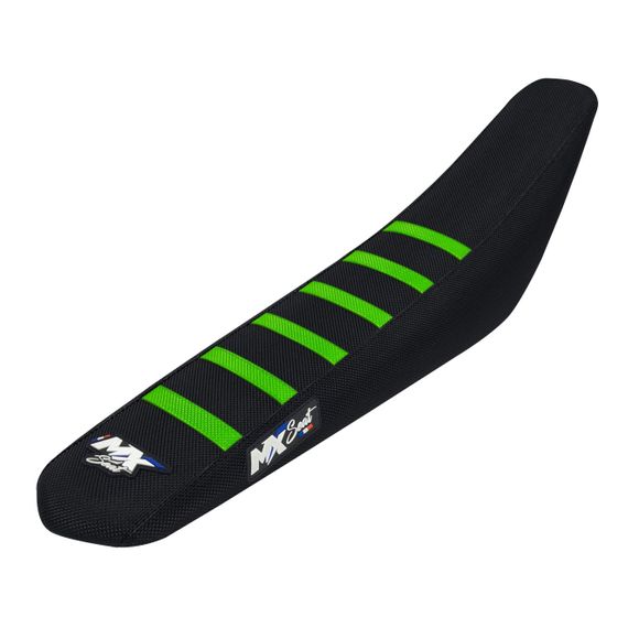 MX Seat 6 ribs saddle cover - Black / GreenRef: Mxs0232 / Kawasaki-6Ribs-Noirvert-65-0026