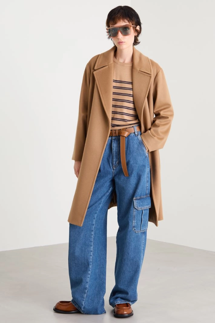 Buttoned sweater - CAMEL