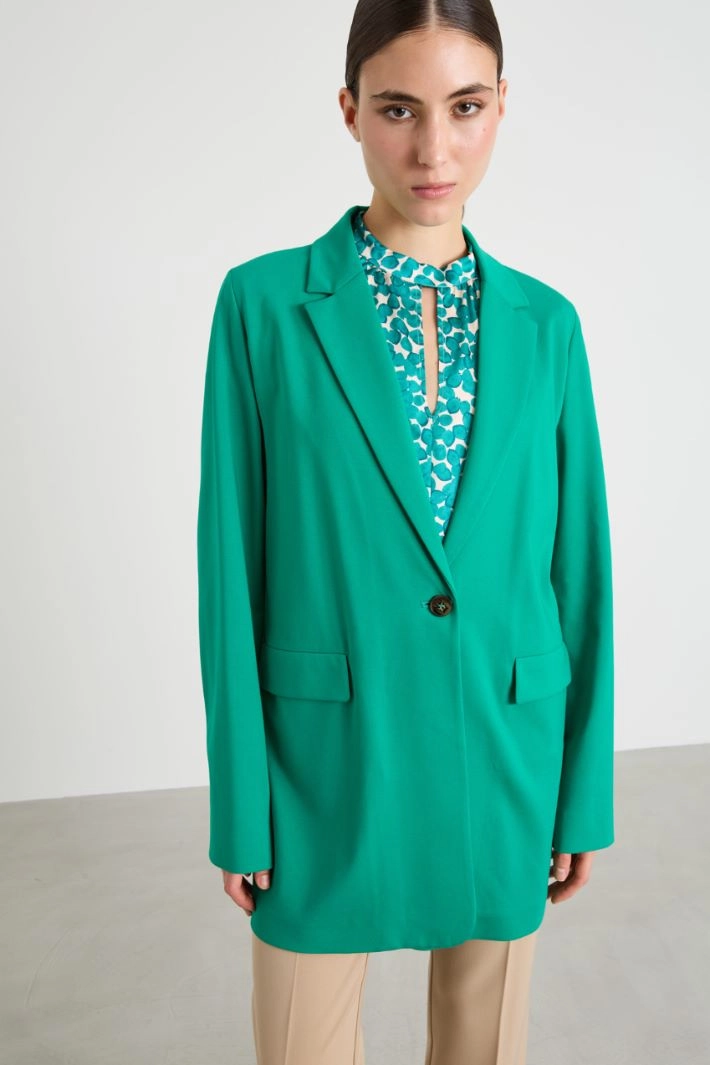 Viscose jersey blazer - GREEN