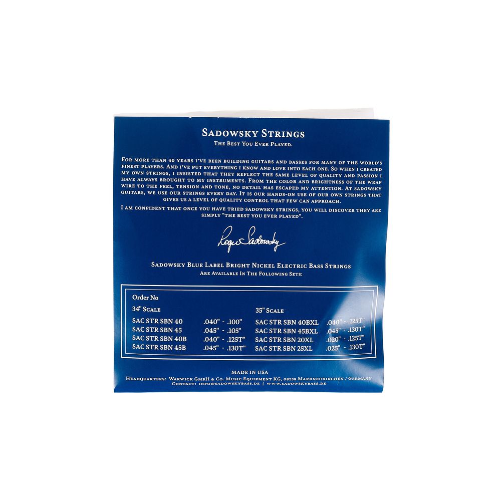 Sadowsky Blue Label SBN40B – Thomann Ireland