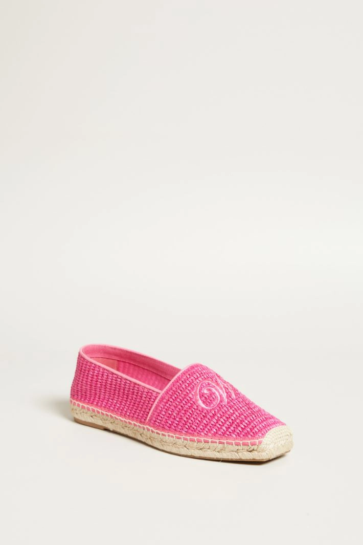 Embroidered espadrillas - FUCHSIA