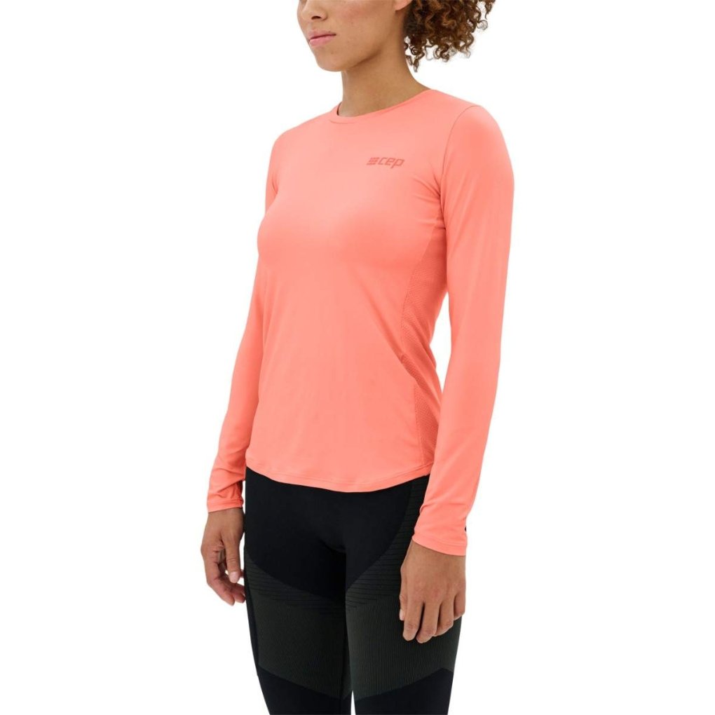 CEP The Run Round Neck Long Sleeve Shirt V5 Women - coral
