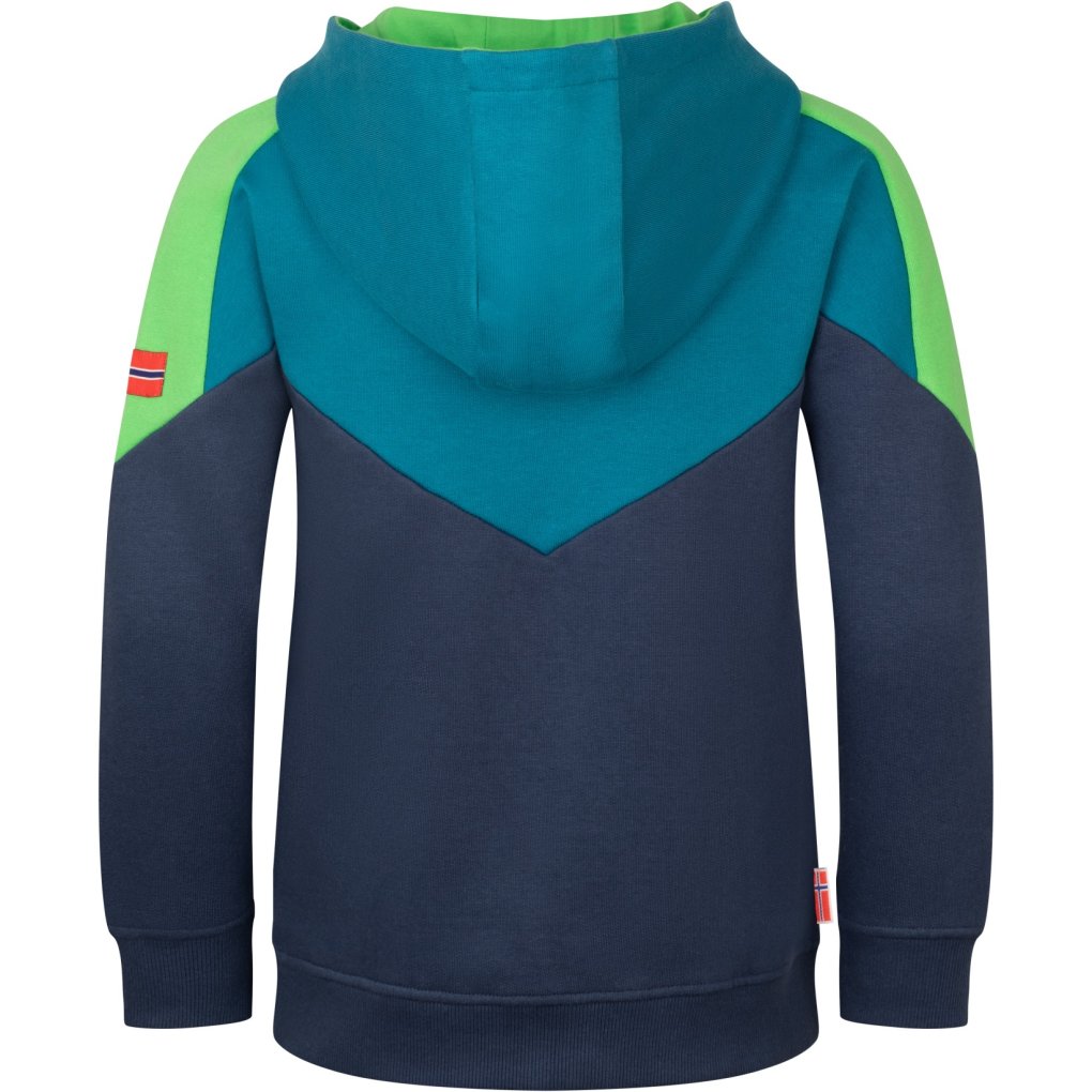 Trollkids Flekkefjord Jacket Kids - Mystic Blue/Dark Marine/Fresh Green