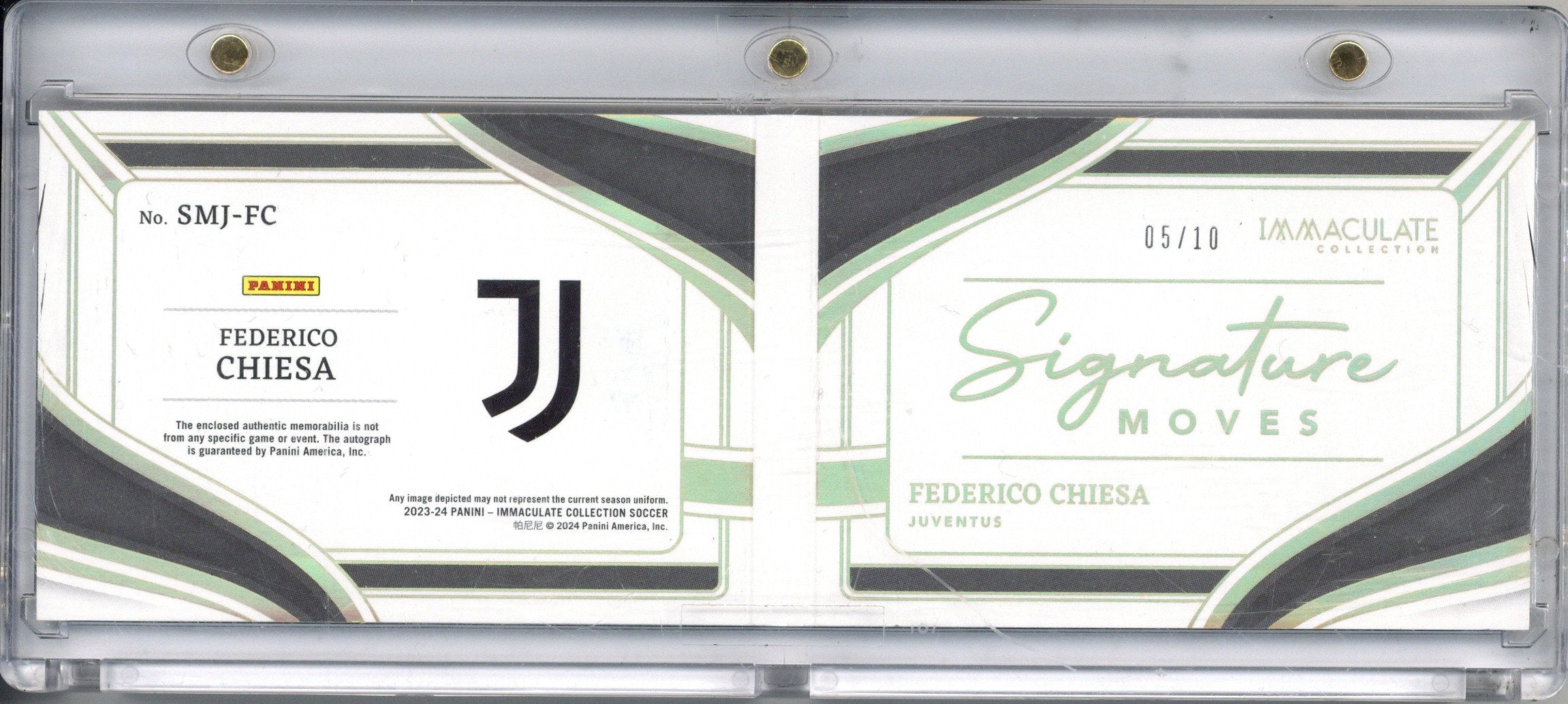 2023/24 Panini Immaculate Federico Chiesa Booklet Signature Moves Auto Patch /10