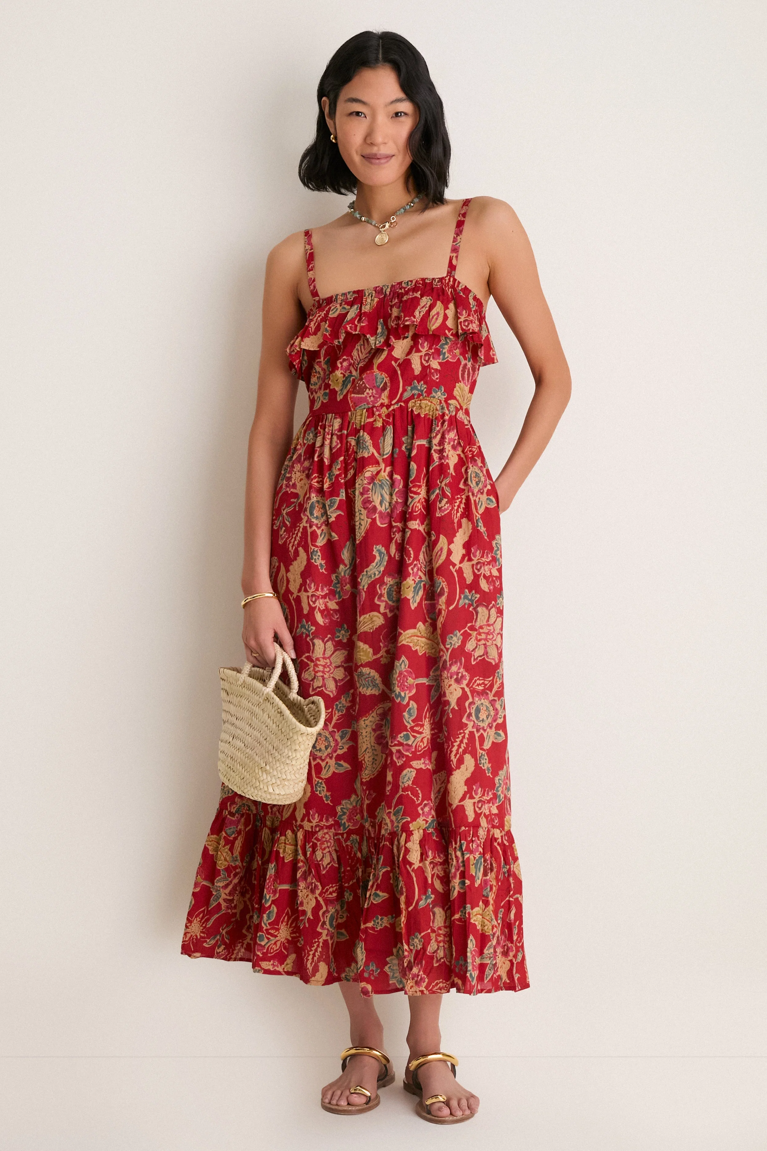 Pompeian Blooms Organic Tomas Maxi Dress