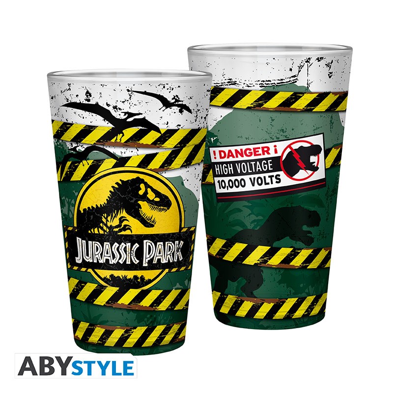 JURASSIC PARK Large Glass Danger High Voltage