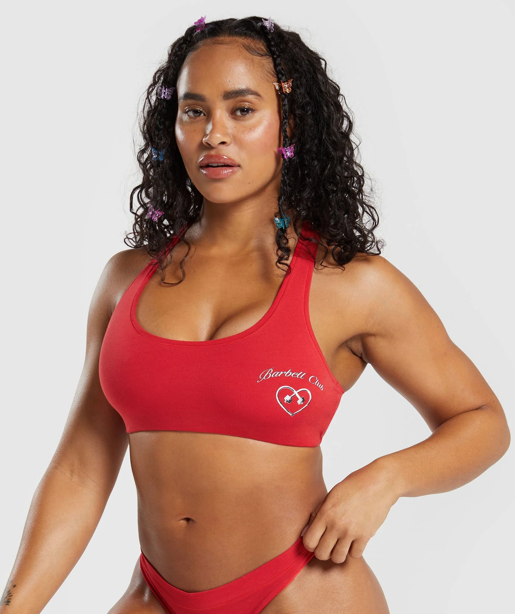 Cotton Graphic Bralette Jamz Red