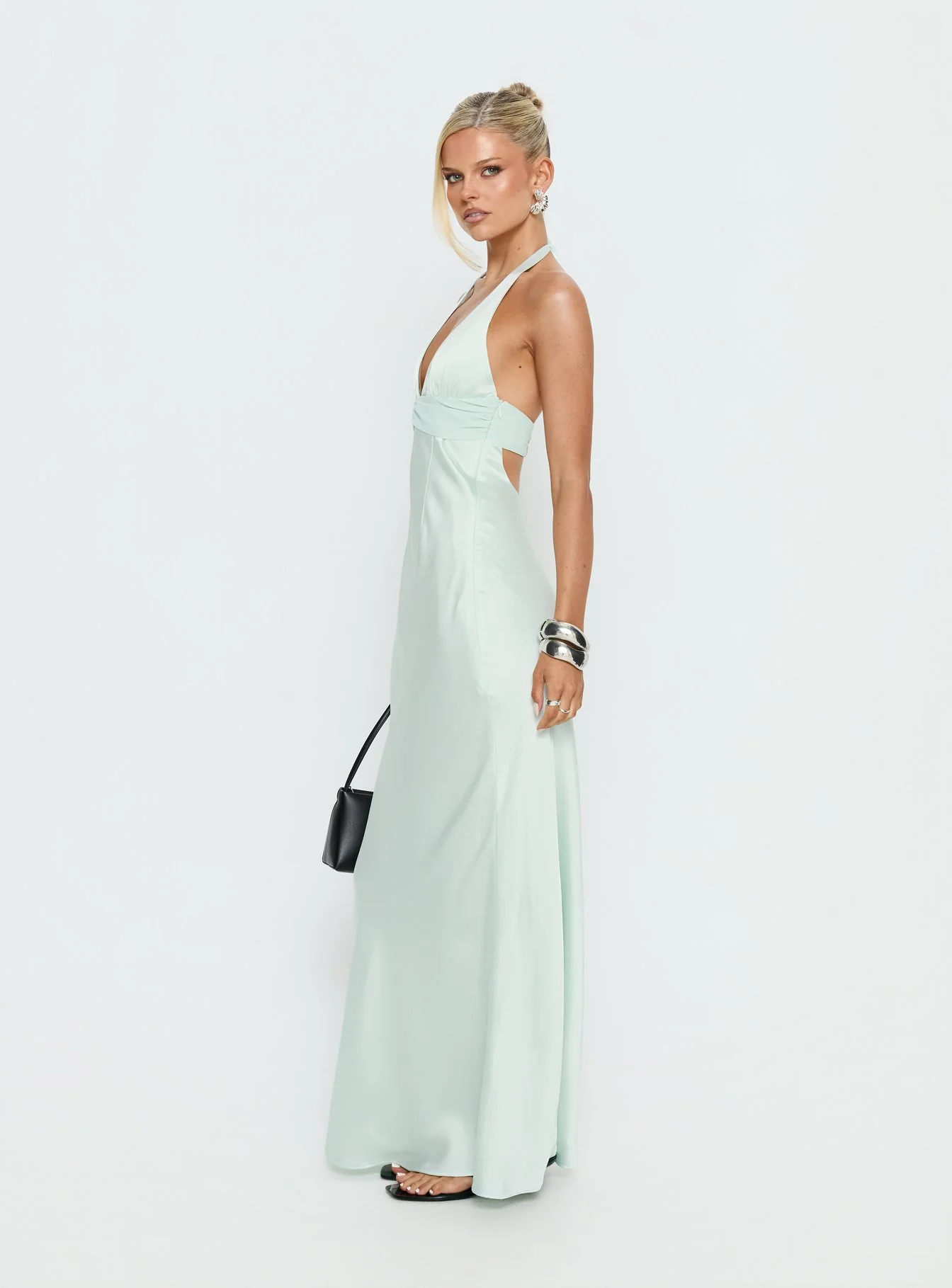 Odyssa Halter Maxi Dress Mint Green