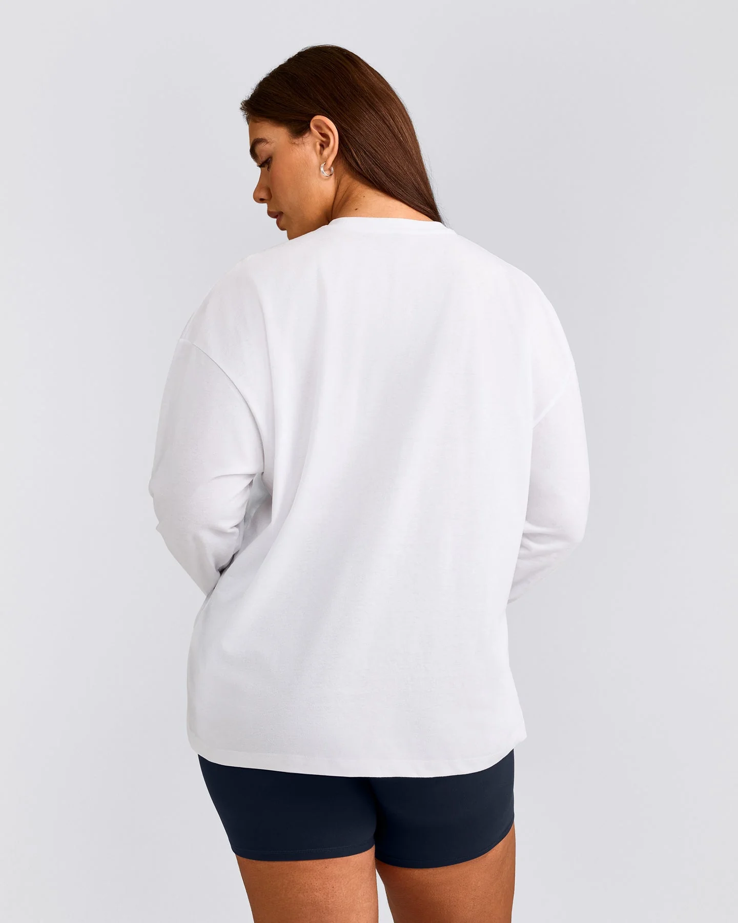 Classic Oversized Lightweight Long Sleeve Top | White