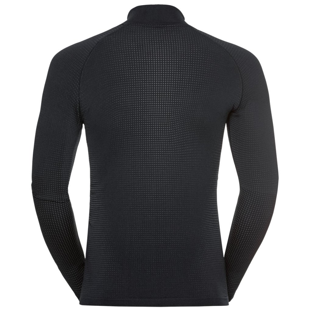 Odlo Performance Warm Half Zip Long-Sleeve Base Layer Top Men - black - new odlo graphite grey