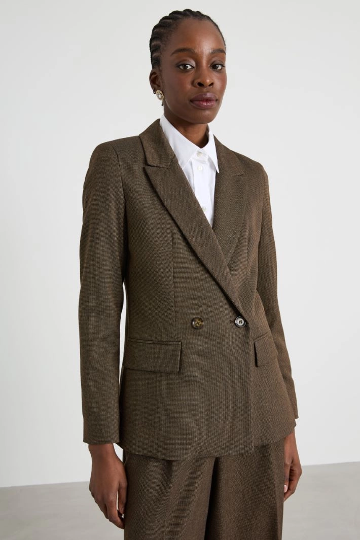 Yarn dyed blazer - BROWN