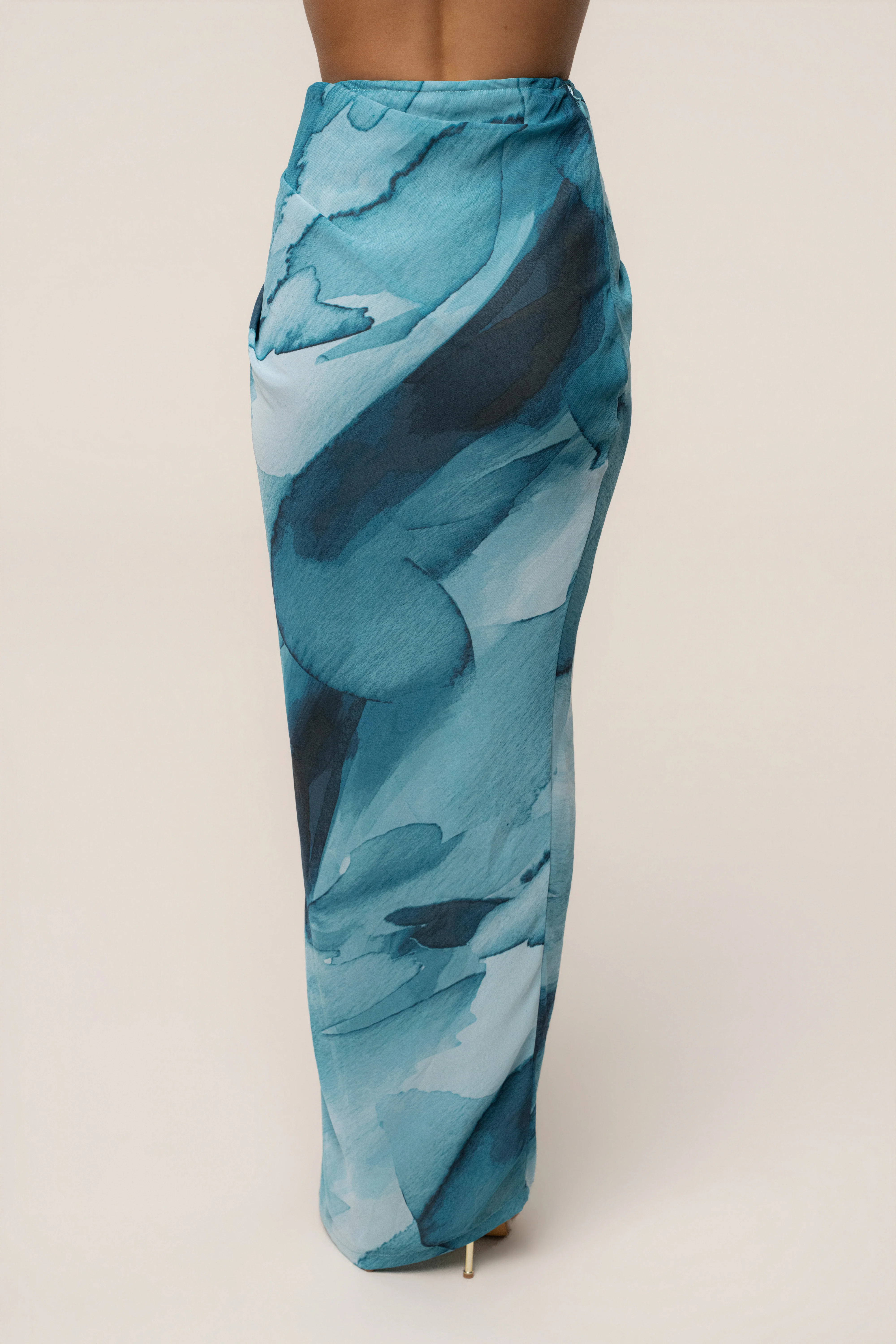 Blue Abstract Noelia Printed Skirt