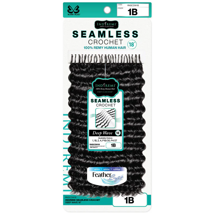 Bobbi Boss Indiremi 100% Remy Human Hair Seamless Crochet Braids - DEEP WAVE 18