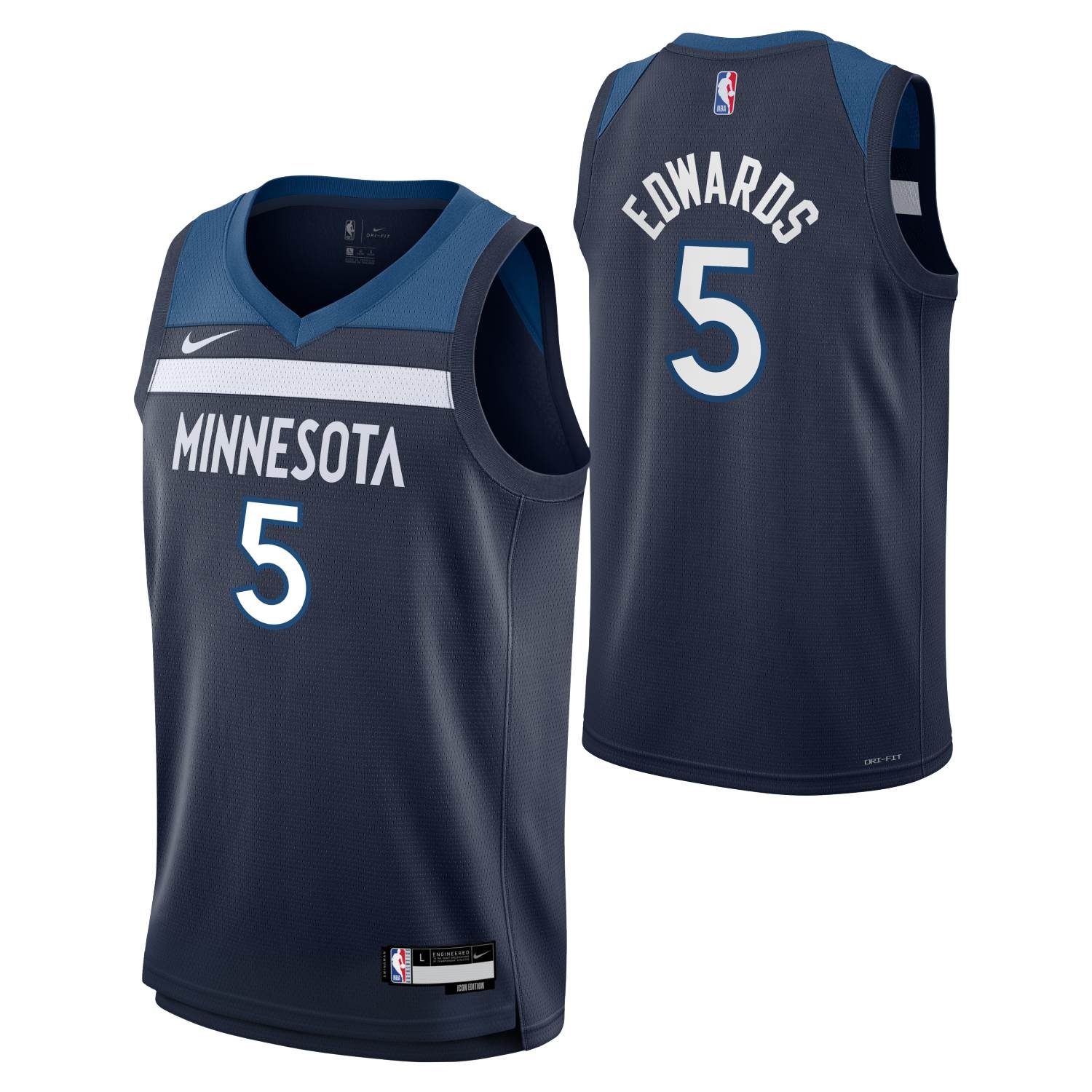 Anthony Edwards #5 Minnesota Timberwolves Swingman NBA Jersey Navy (YOUTH)