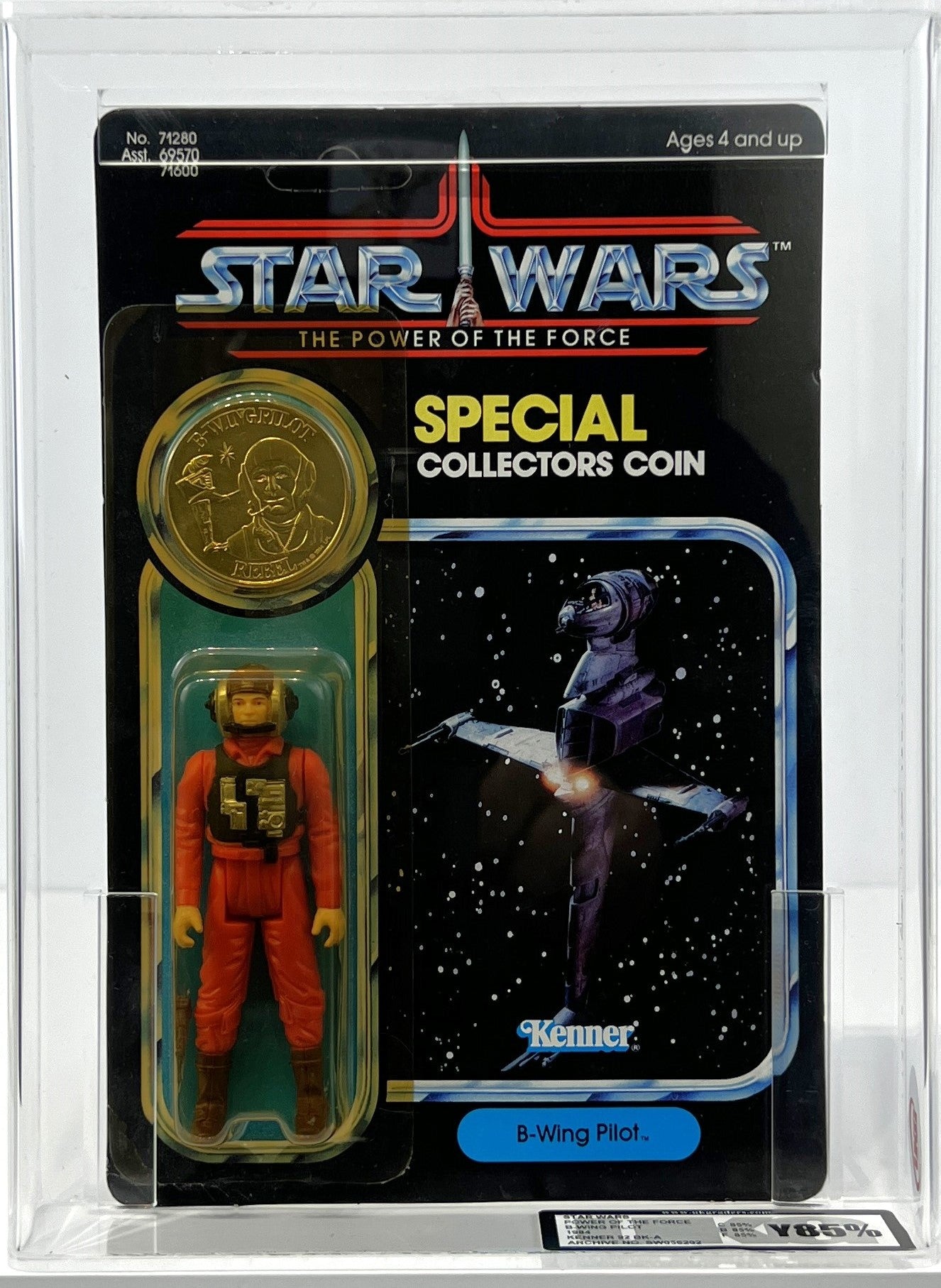 Star Wars Power Of The Force B-Wing Pilot 1984 Kenner 92 Back-A UKG Y85 *SW056202*