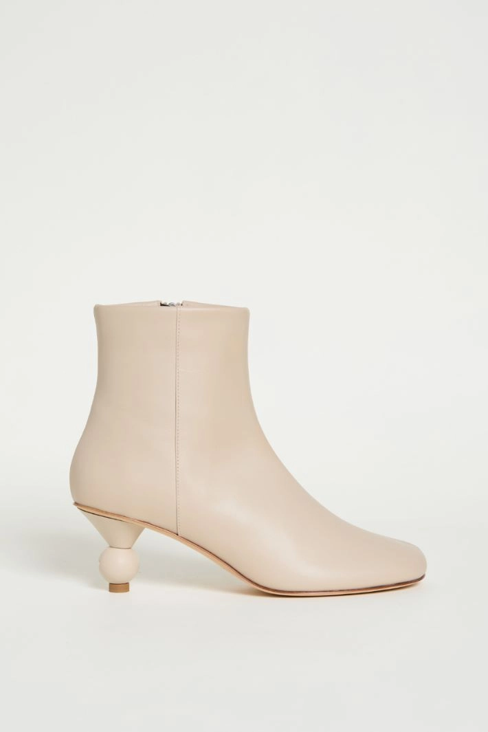 Nappa leather ankle boots - BEIGE