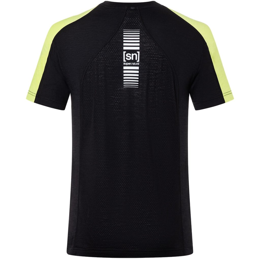 SUPER.NATURAL Alarm Running Tee Men - Jet Black/Wild Lime